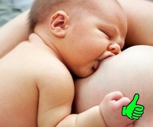 Baby an der Brust