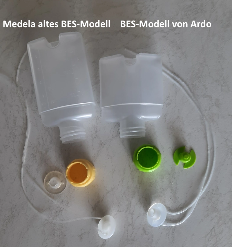 Brusternährungsset von Medela (alt) und Ardo